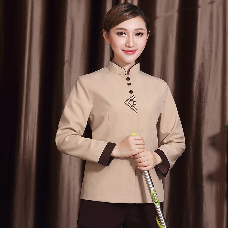 保洁服长袖酒店宾馆客房服务员物业保洁员阿姨工作服女秋冬装套装