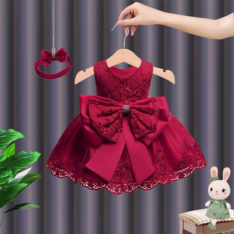 女童礼服裙公主裙女孩周岁生日女宝宝抓周连衣裙高端岁宴背心裙子图片