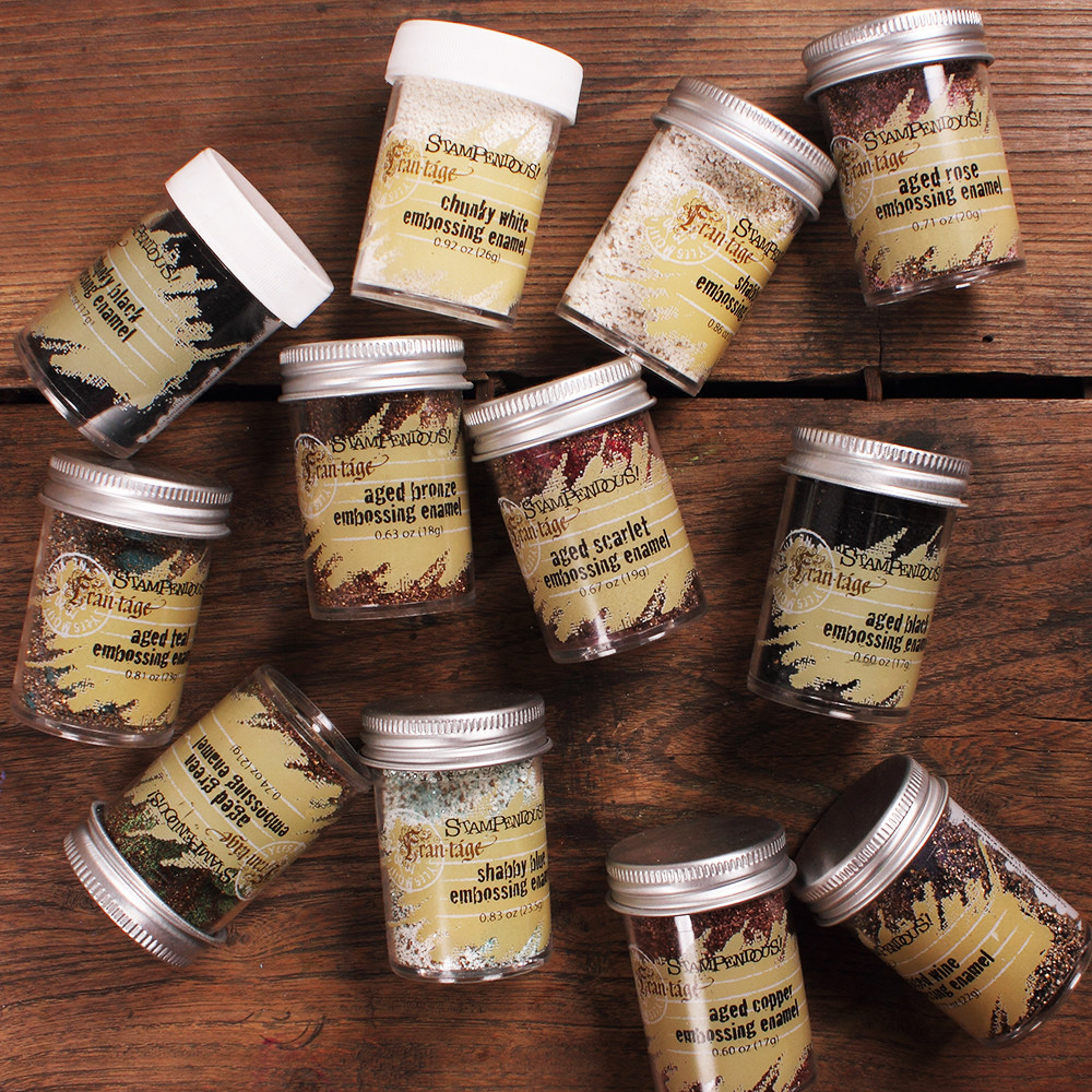 复古旧色搪瓷立体珐琅浮雕粉美国原分装Stampendous凸粉DIY贺卡