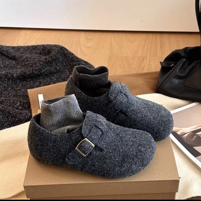 女童棉鞋儿童毛毛鞋2025秋冬女宝冬鞋加绒勃肯鞋大童玛丽珍二棉鞋