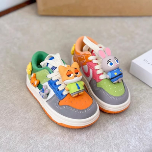 2026春季 女孩鸳鸯鞋 新款 轻便休闲鞋 女童疯狂动物城板鞋 儿童运动鞋