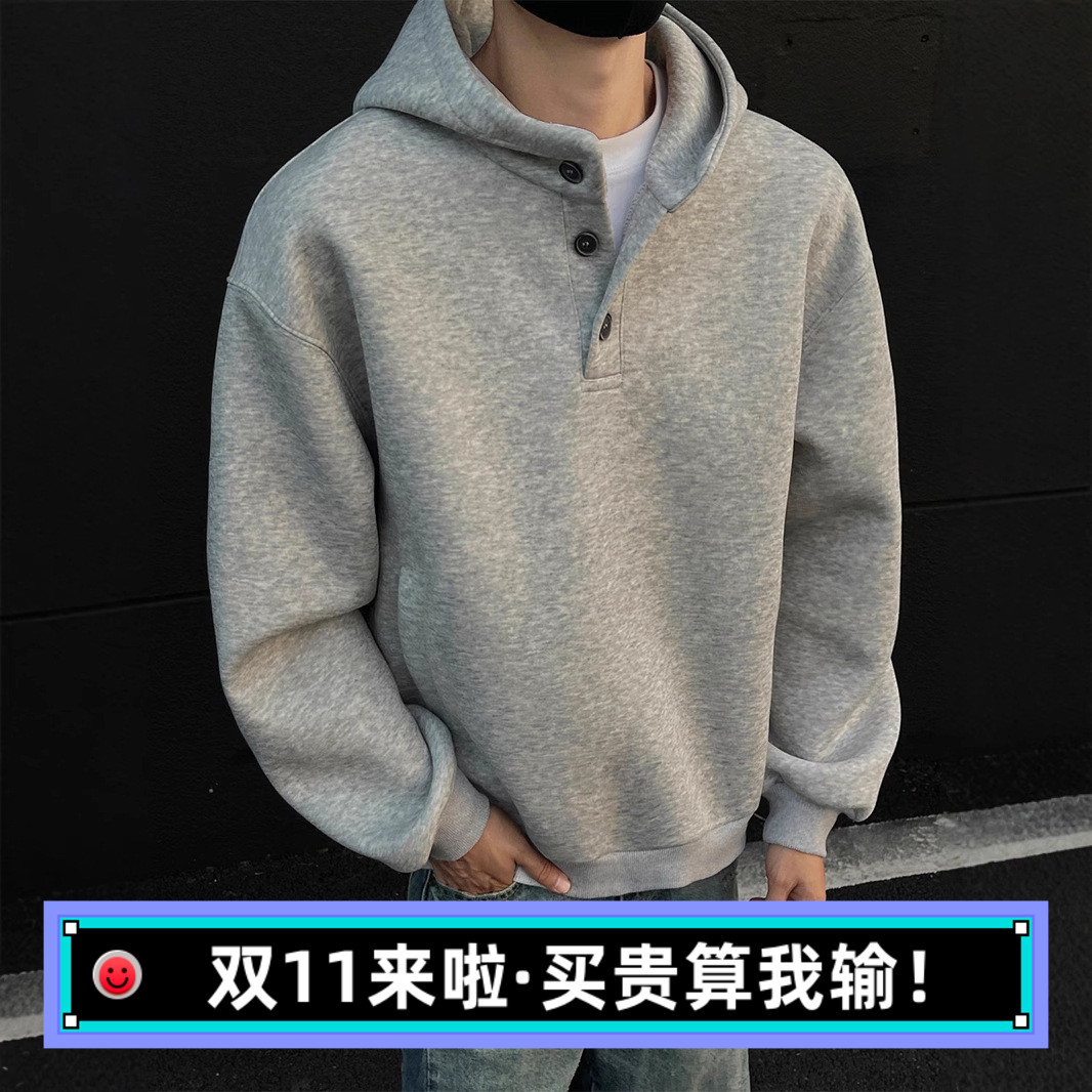 重磅400g美式短宽连帽卫衣男女款秋冬硬挺外套boxy小众高级