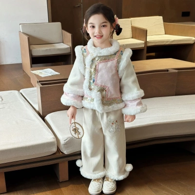 汉服女童2025新款冬装儿童新中式唐装拜年服冬季日常可穿唐装