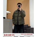 潮流休闲翻领保暖外套冬装 新款 上衣 25冬季 设计感假两件羽绒服男士