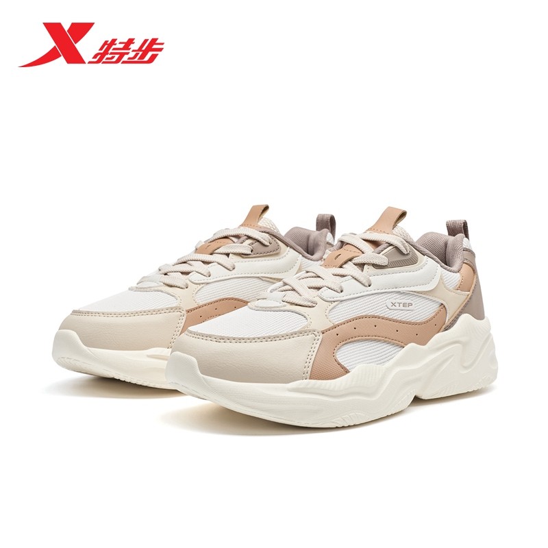 特步/XTEP 2024冬季新款老爹鞋休闲运动鞋女鞋黑色976418320013