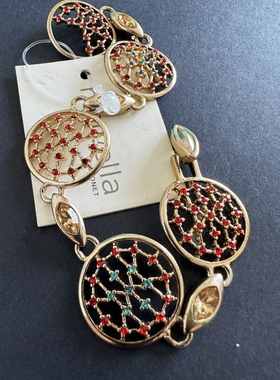 彩色星团质感气质镂空镶钻搭扣手链【欧美品牌独家孤品满百包邮】