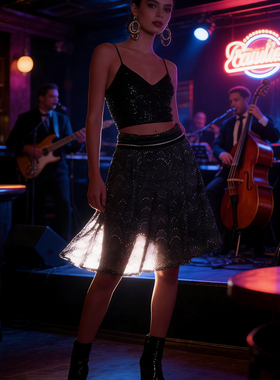 【165L码真丝】FINITY菲妮迪桑蚕丝半裙商场下柜样品大裙摆A字裙