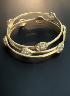 个人设计师作品淡金色三合一质感硬手镯可拆分全网就一款