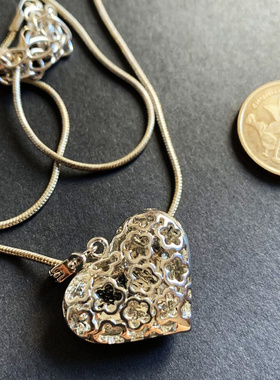可打开心形彩釉独家孤品锁骨链