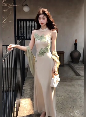 初夏富家千金女神范气质高级感新中式国风防晒开衫旗袍连衣裙套装