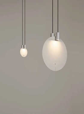 现代极简圆形边几卧室床头红色白色射吊灯设计师创意咖啡厅吧台灯