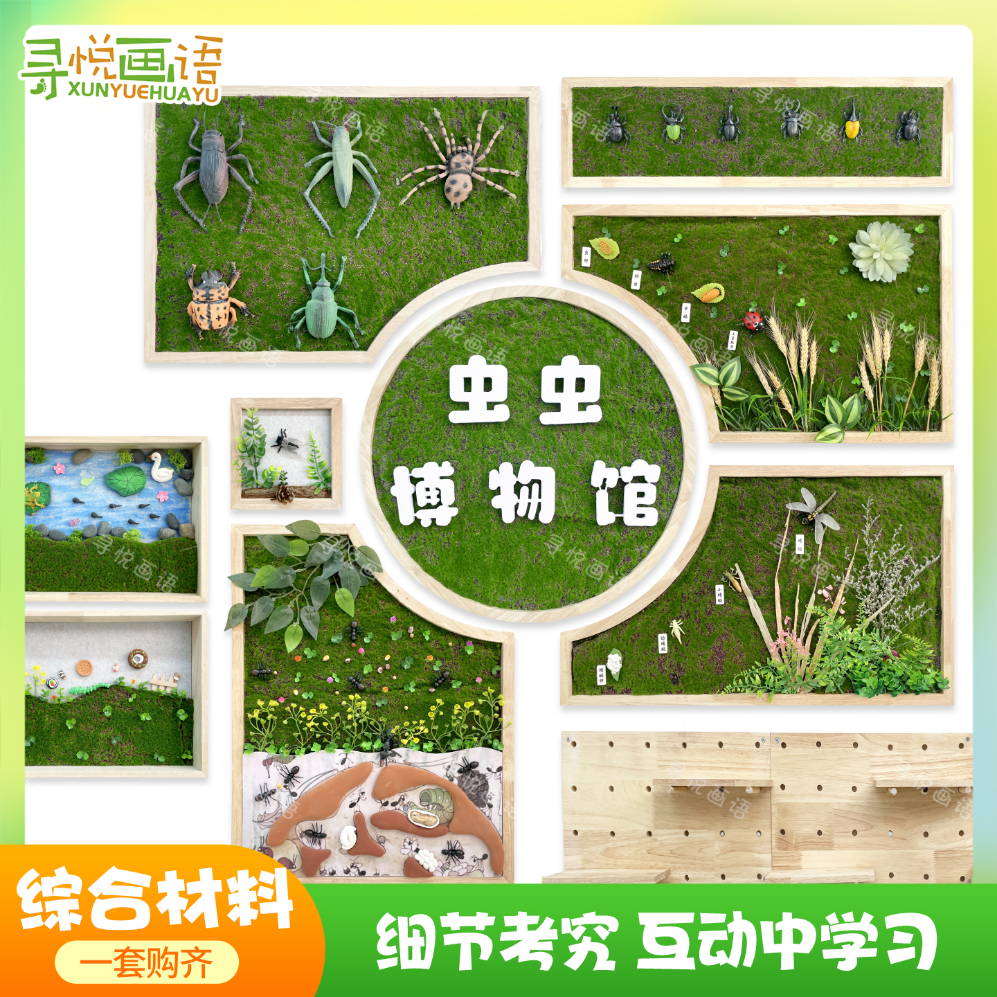 幼儿园主题墙环创虫虫博物馆自然与共生布置自然教育动物世界装饰