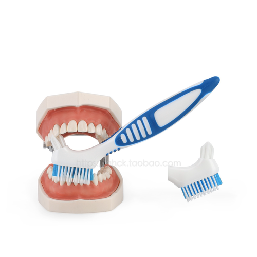 牙刷清洁一支装义齿清洗刷双头刷假牙清洁牙刷牙套假牙刷护理工具