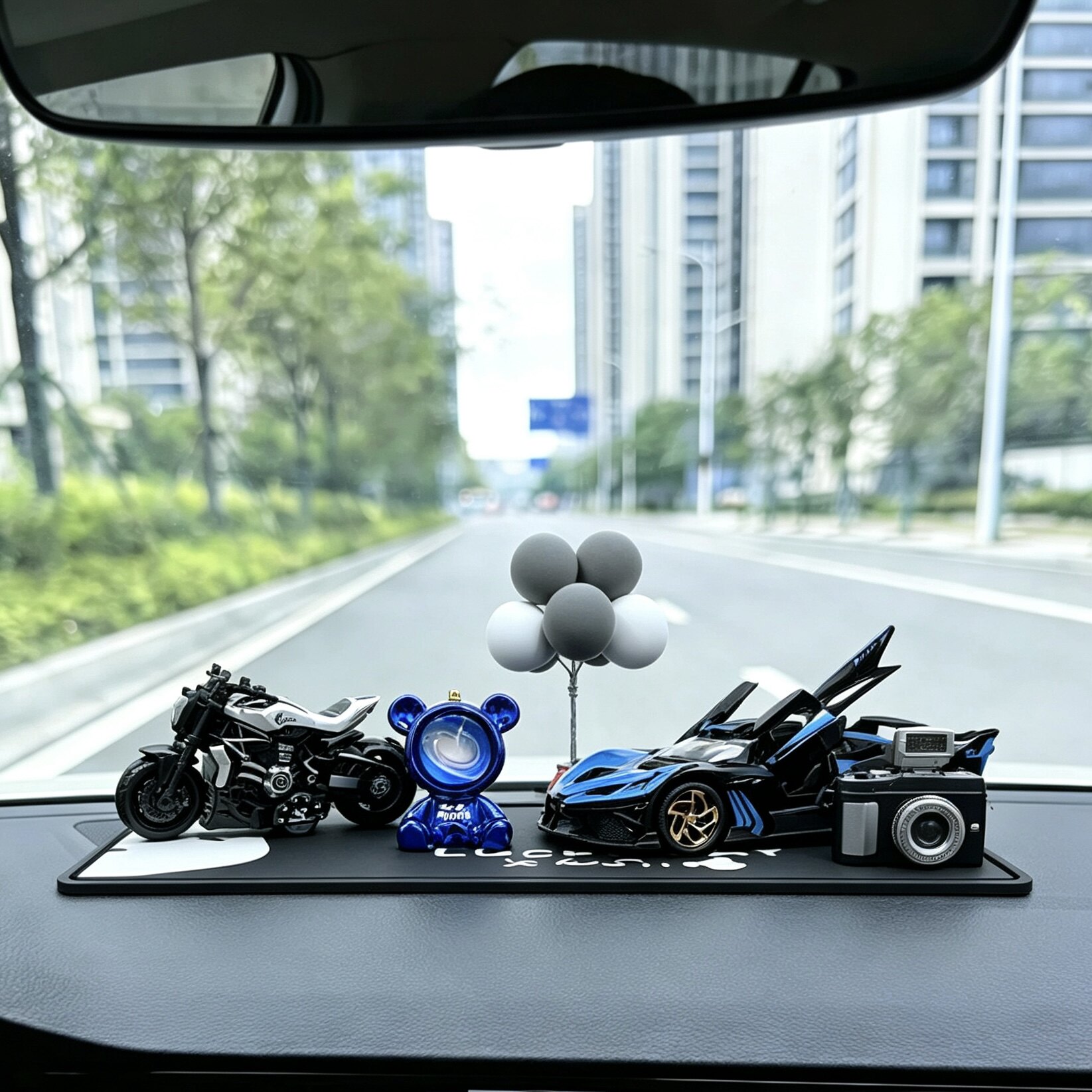 高级星空熊摩托车汽车模型摆件