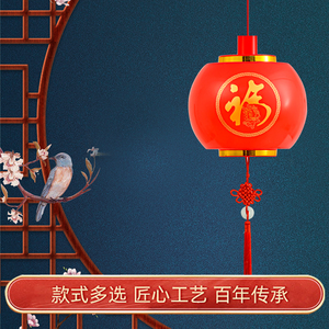 2024新款龙年流苏挂饰灯笼新年喜庆红灯笼 E27螺口灯泡春节福字灯