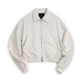 Jacket The General 石膏白清水洗棉重缎厚斜铜氨春夏高腰短夹克