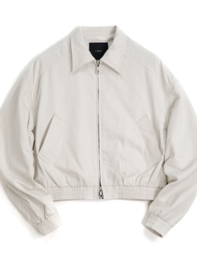 The General Jacket 石膏白清水洗棉重缎厚斜铜氨春夏高腰短夹克