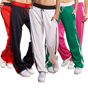 路伊梵瑜伽健身运动裤宽松白色加绒裤子跑步健美操广场舞长裤秋冬