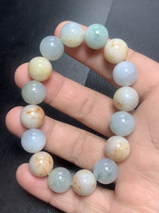 多宝手串卡12.5mm缅甸天然翡翠A货现货