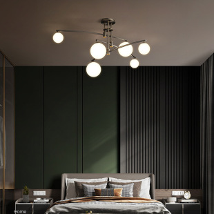 客厅LED网红吊灯创意北欧现代简约分子灯卧室餐厅房间魔豆灯具