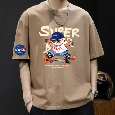 NASA纯棉短袖t恤男女同款短袖百搭休闲潮流上衣情侣同款T恤男女生