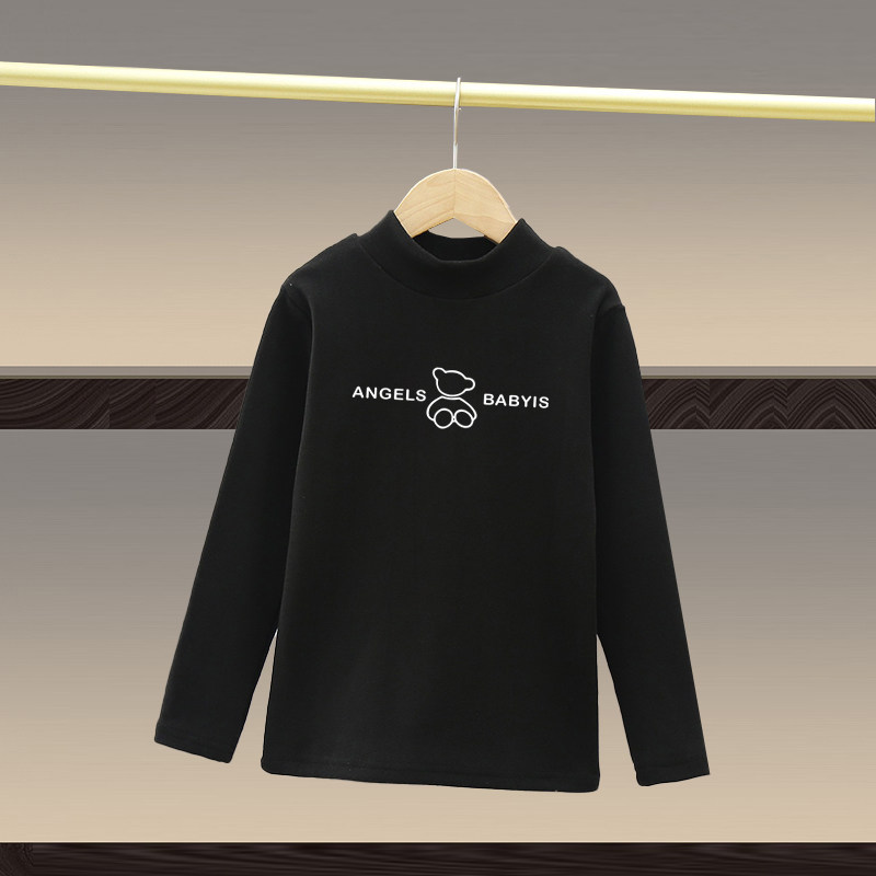 소년 독일 벨벳 하프 터틀넥 바닥 셔츠 아동복 아동복 가을 겨울 긴팔 티셔츠 탑 가을 옷