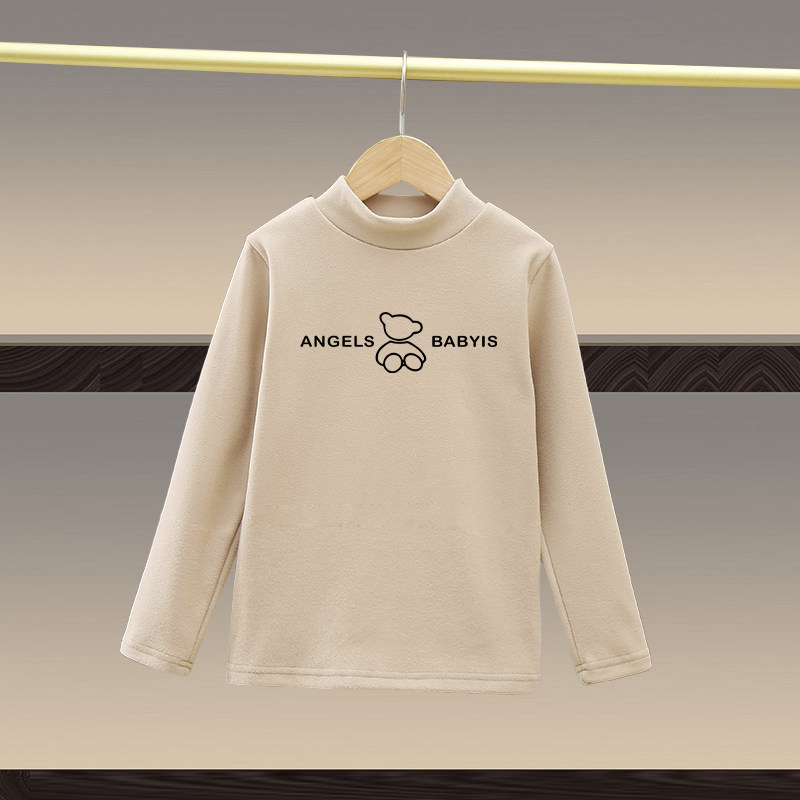 소년 독일 벨벳 하프 터틀넥 바닥 셔츠 아동복 아동복 가을 겨울 긴팔 티셔츠 탑 가을 옷