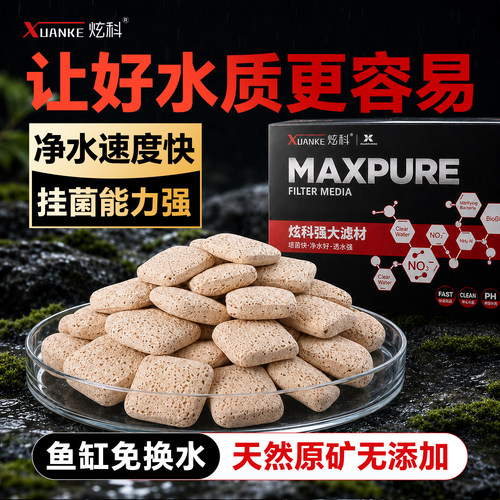 炫科鱼缸过滤材料养鱼专用硝化细菌屋周转箱底生化石净水原矿滤材