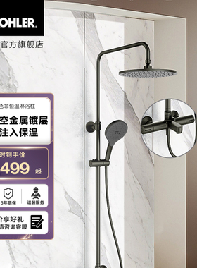 科勒齐悦淋浴花洒套装家用喷头亲氧黑色23126T-B9-BL