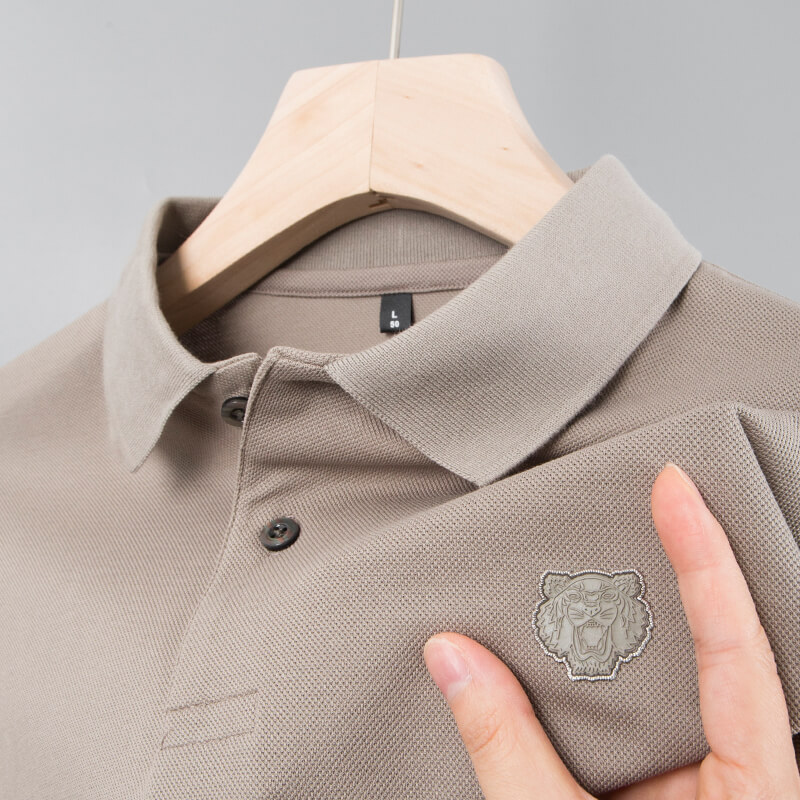 中年男士爸爸夏装翻领上衣夏季