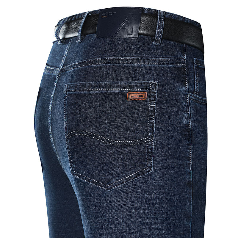 高端中年人爸爸装牛仔裤男士休闲款男裤子POLO衫春秋冬季搭配衬衫