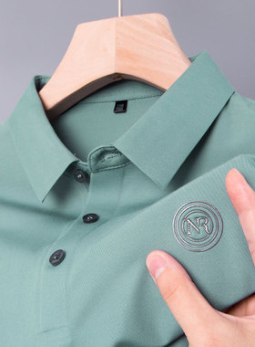 男士poli短袖T恤polou爸爸plol夏装polo衫paolo冰丝pro上衣桑蚕丝