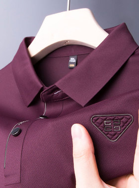 高端男士长袖T恤中年爸爸秋冬装上衣成熟polo衫衬衣领poli