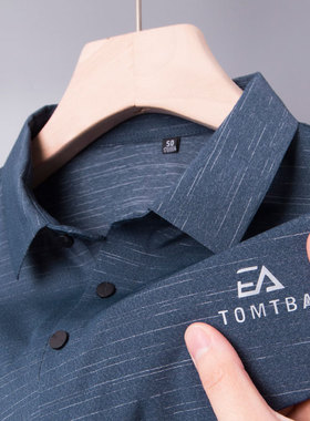 男士POLO衫polou短袖t恤中年poli爸爸夏装冰丝血plol婆罗poor