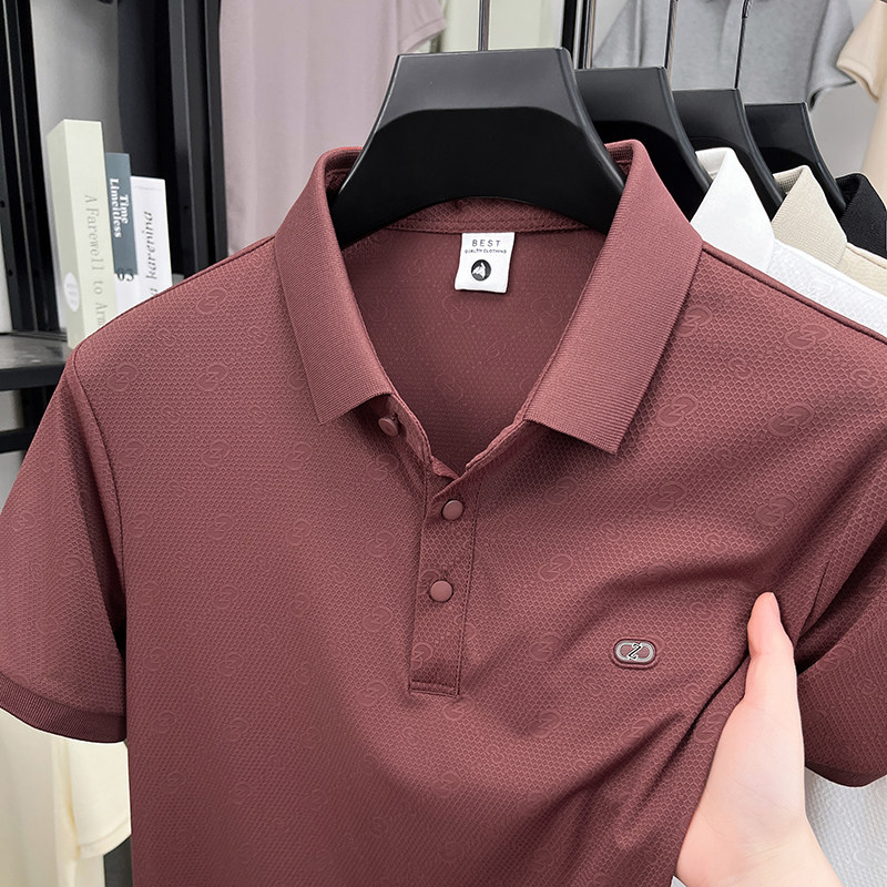 中年爸爸春秋装新款上衣服体恤