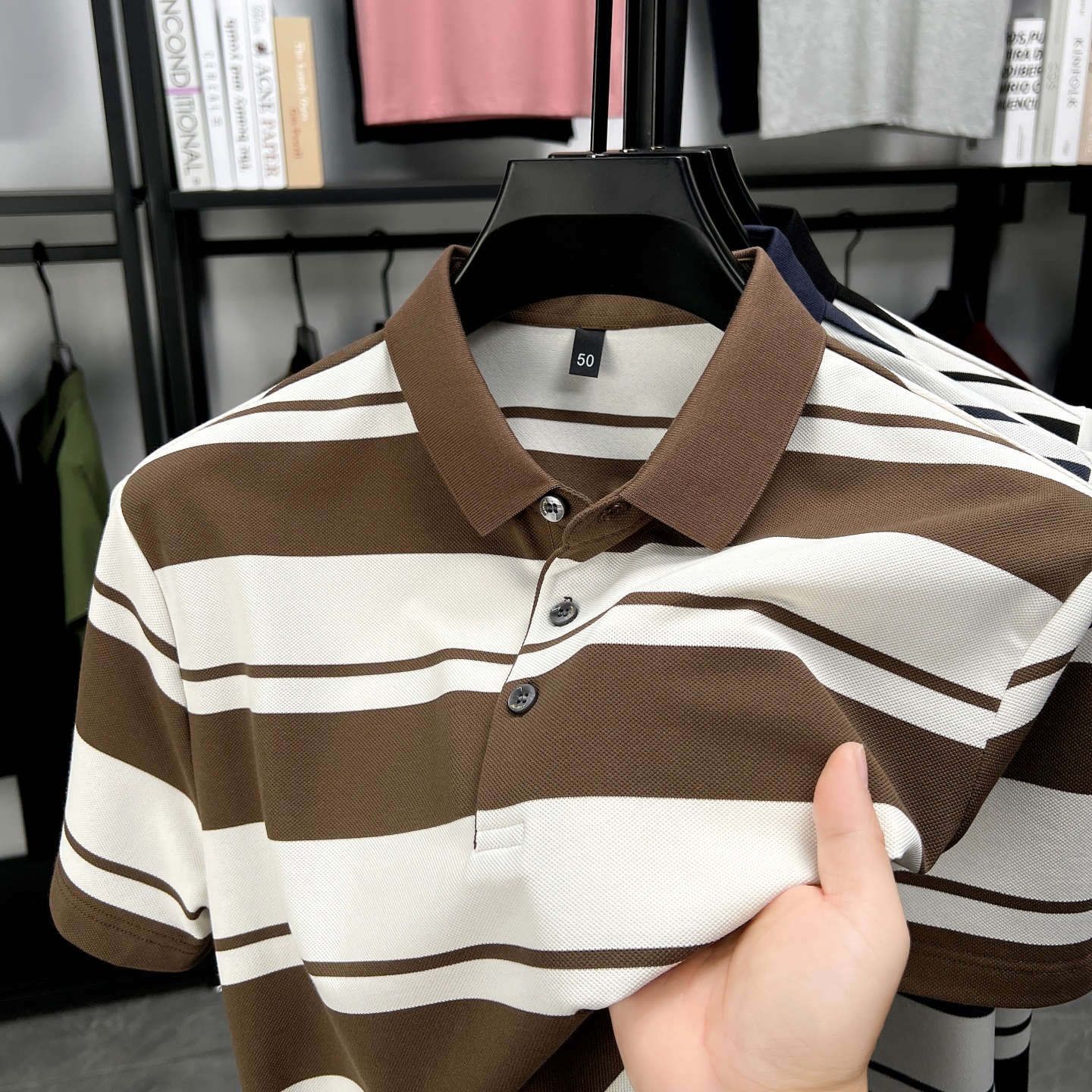 男士短袖中年爸爸冰丝夏装翻领