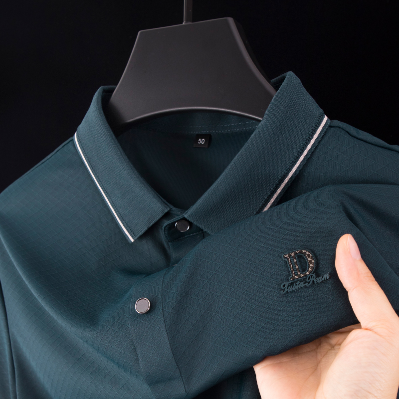 爸爸p0lo凉感夏装短袖t恤plol丅