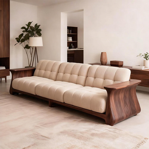 新中式北美黑胡桃木沙发