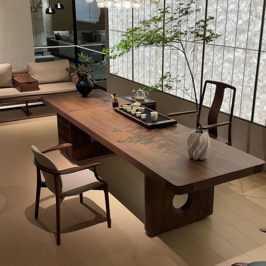 新中式北美黑胡桃木茶桌