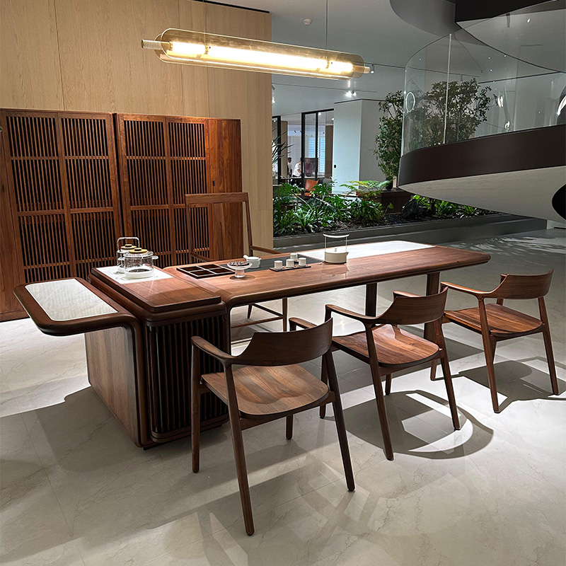 新中式实木茶桌椅组合