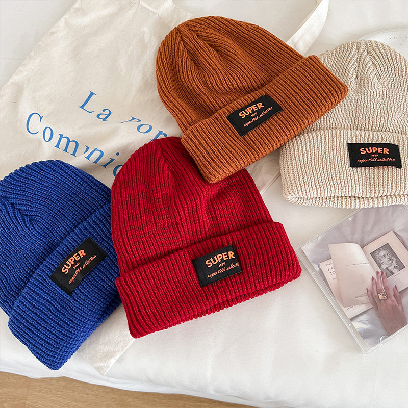 大脸显脸小贴标毛线帽子女不勒头秋冬冷帽男大头围保暖粗毛针织帽