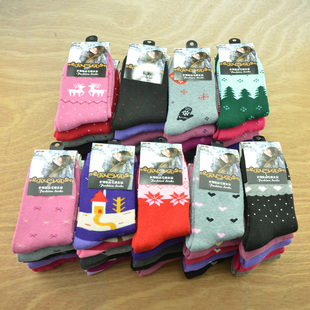 T293女袜冬季 加厚加绒保暖袜子加厚毛圈女袜毛巾棉袜子中老年袜