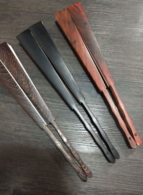 复古风礼品折扇7-10寸乌木红木鸡翅木竹芯扇骨文玩空白工艺扇子