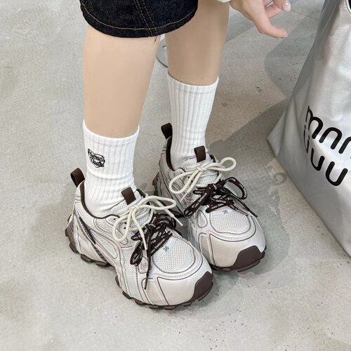 速利玛2026新款小众设计感老爹鞋女春2026新款增高厚底百搭慢跑
