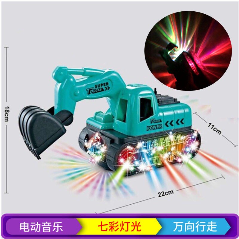 전기 범용 엔지니어링 차량 굴삭기 조명 음악 어린이 공학 모델 장난감 뜨거운 판매 거리 마구간 공급 도매