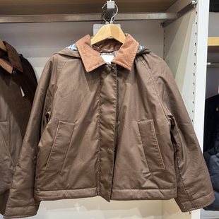 纯单2025秋冬季新款爆女装短茄克连帽夹克空气棉服外套棉衣479764