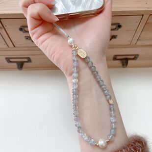 灰月光石吉纳福清冷风手机链挂件U盘包挂钥匙扣防丢手机挂件绳链