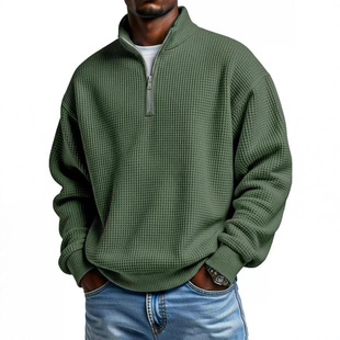 men Sports clothing 卫衣立领拉链运动休闲男装 欧美纯色百搭长袖