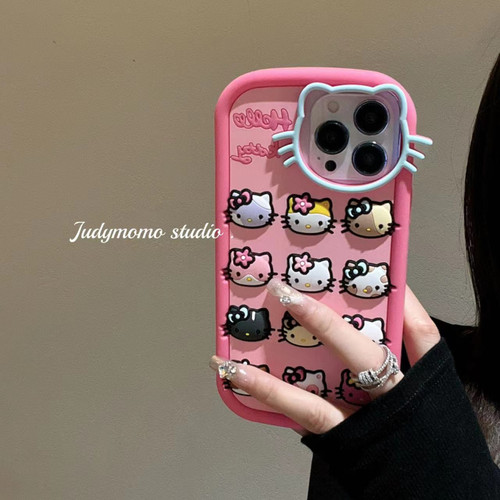 ins可爱kitty猫咪粉色硅胶手机壳