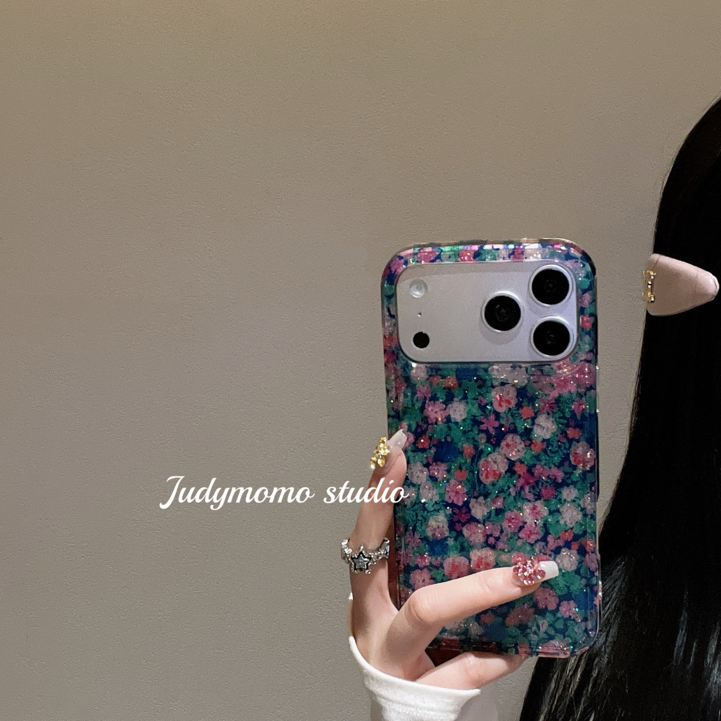 韩系ins满屏碎花蓝色系少女适用iPhone17苹果17promax新款手机壳16防摔全包15春日